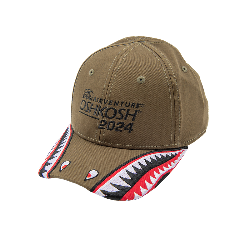 EAA AirVenture Oshkosh 2024 P-40 Warhawk Hat, Military Green