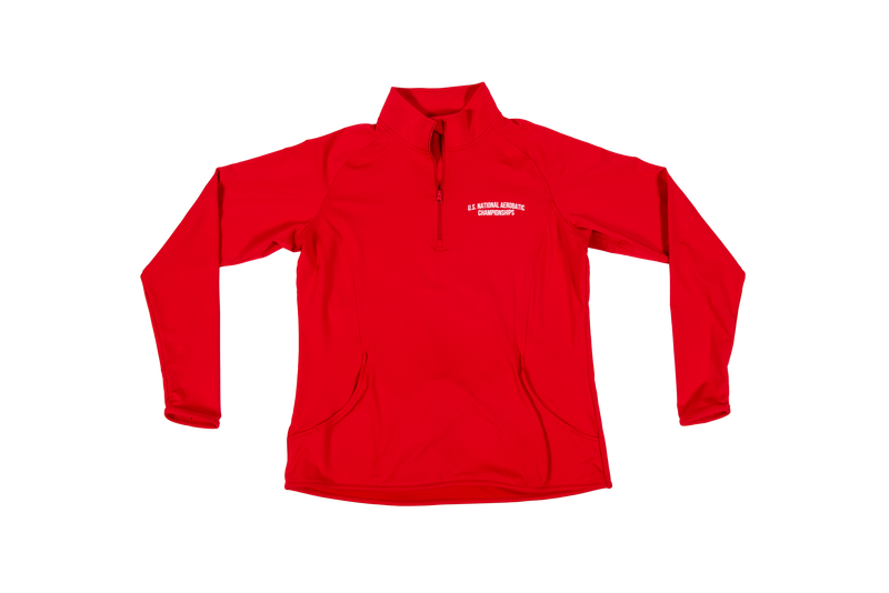 Pullover Womens Red 1/4 Zip IAC US Nationals