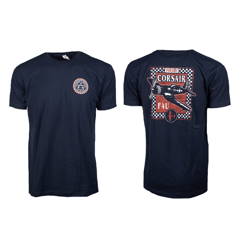 Tshirt Vought Corsair F4U Checkers-WB