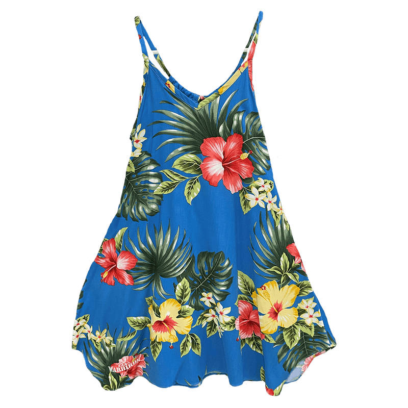 Dress Hawaiian V-Neck Scarf Hem-WB