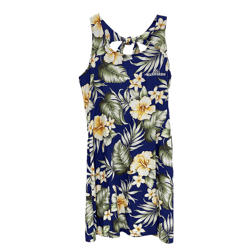 Dress A-Line w/ back cut out & tie Hawaiian-WB