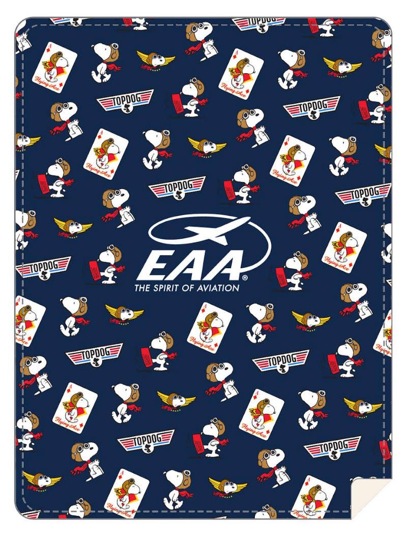 Throw Blanket Snoopy Flying Ace w/EAA logo