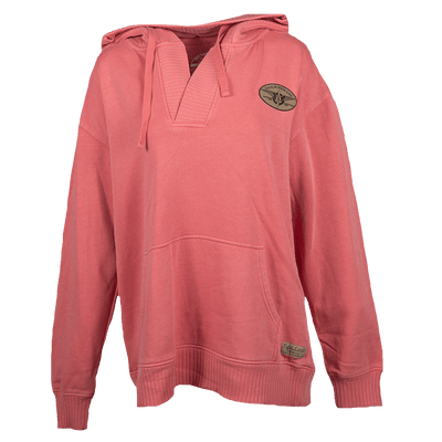 Sweatshirt Ladies Wide Collar Leather Patch-WB