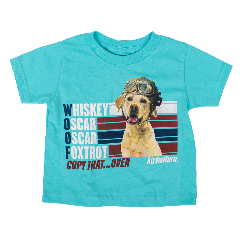 EAA Toddler AirVenture WOOF T-Shirt, Teal