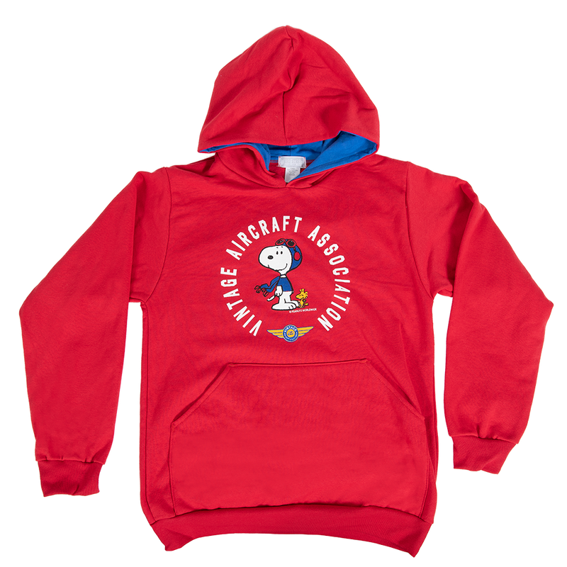Vintage Aircraft Association Snoopy and Woodstock Red Hooded Sweatshirt