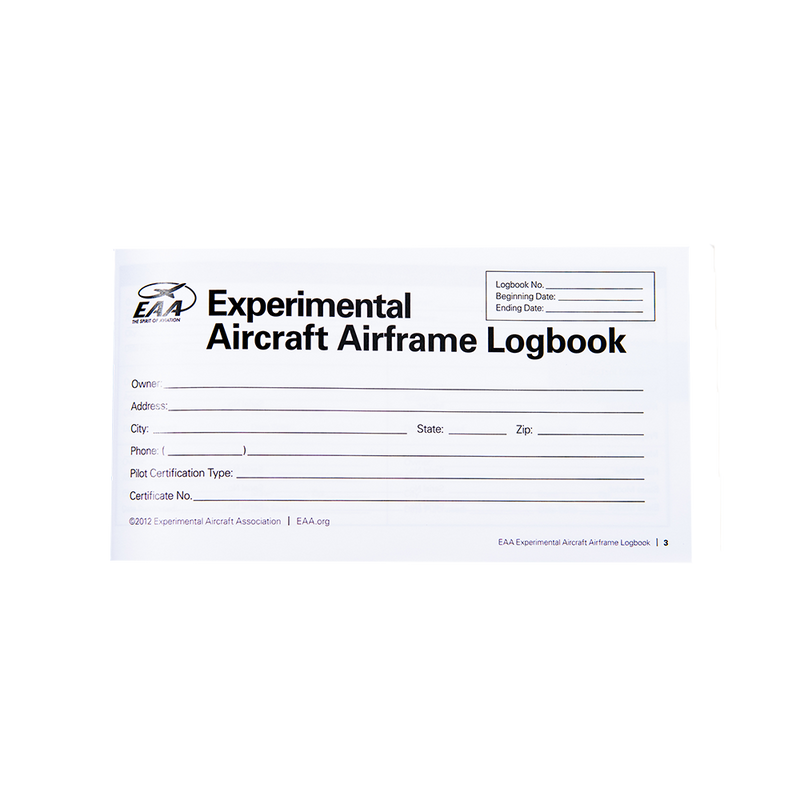 EAA Experimental Aircraft Airframe Logbook