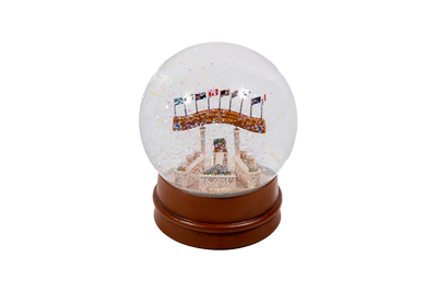 EAA Brown Arch Snow Globe-Iridescent Flakes