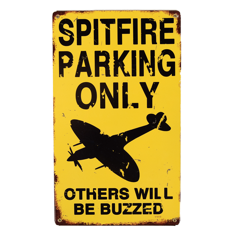 Metal Spitfire Parking Only Sign