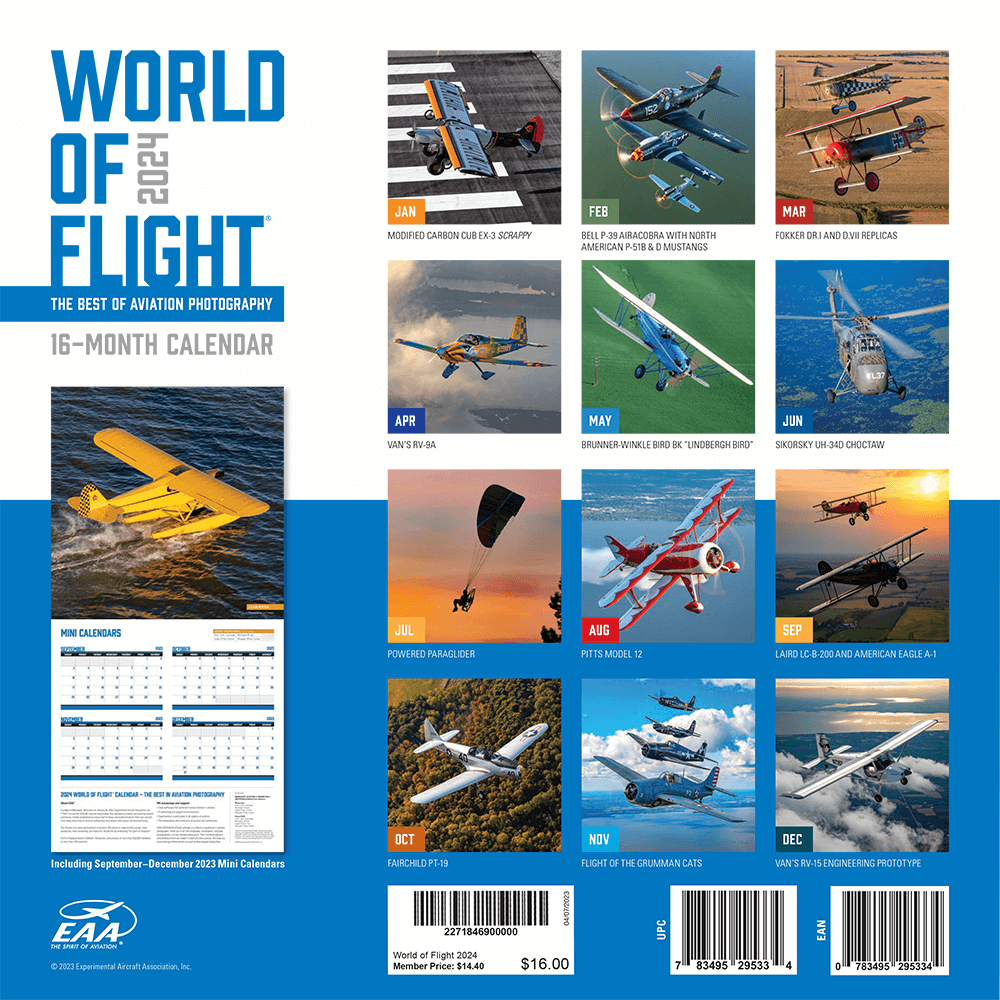 EAA World of Flight 2024 Calendar Shop EAA Merchandise