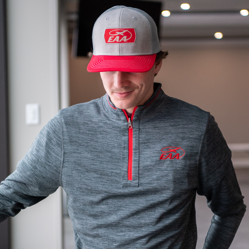 EAA Logo Patch Hat in Grey and Red