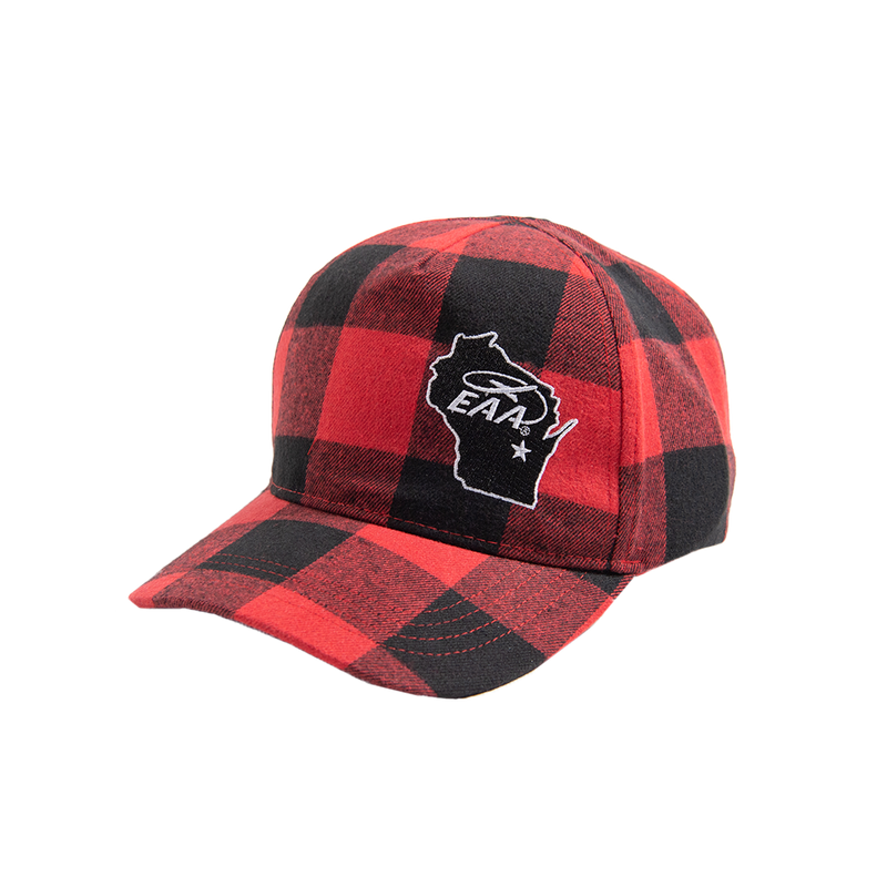 EAA Wisconsin Red/Black Buffalo Check Plaid Design Hat