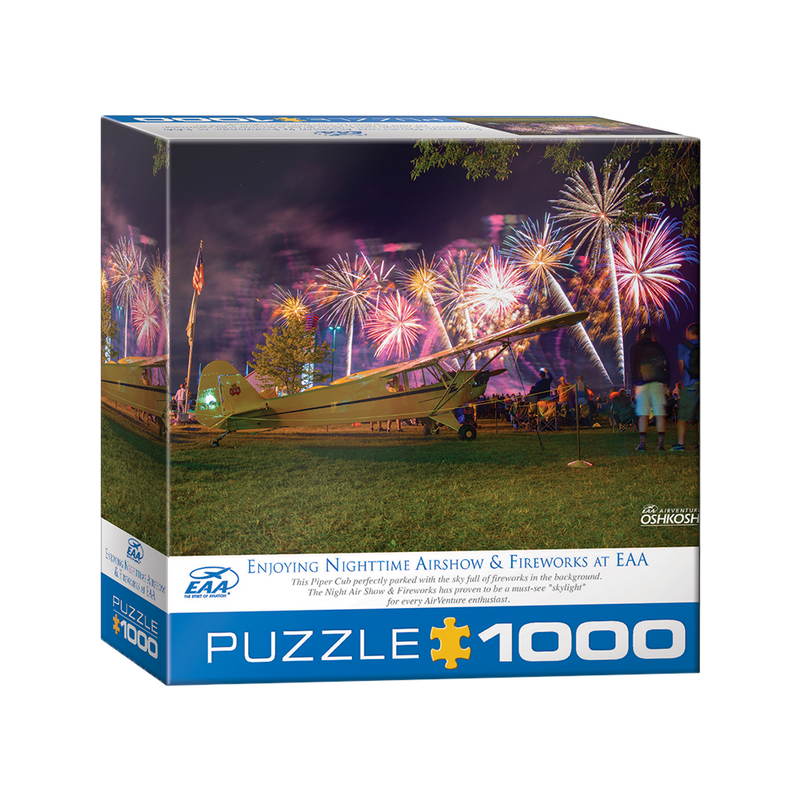 EAA Piper Cub Nighttime Fireworks 1000-Piece Puzzle