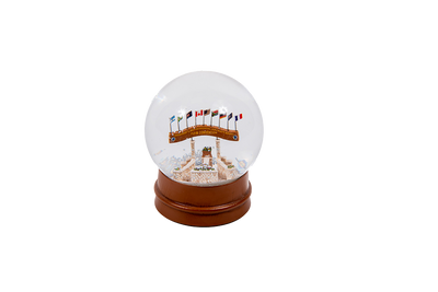 EAA Brown Arch Snow Globe-Traditional Snowflakes