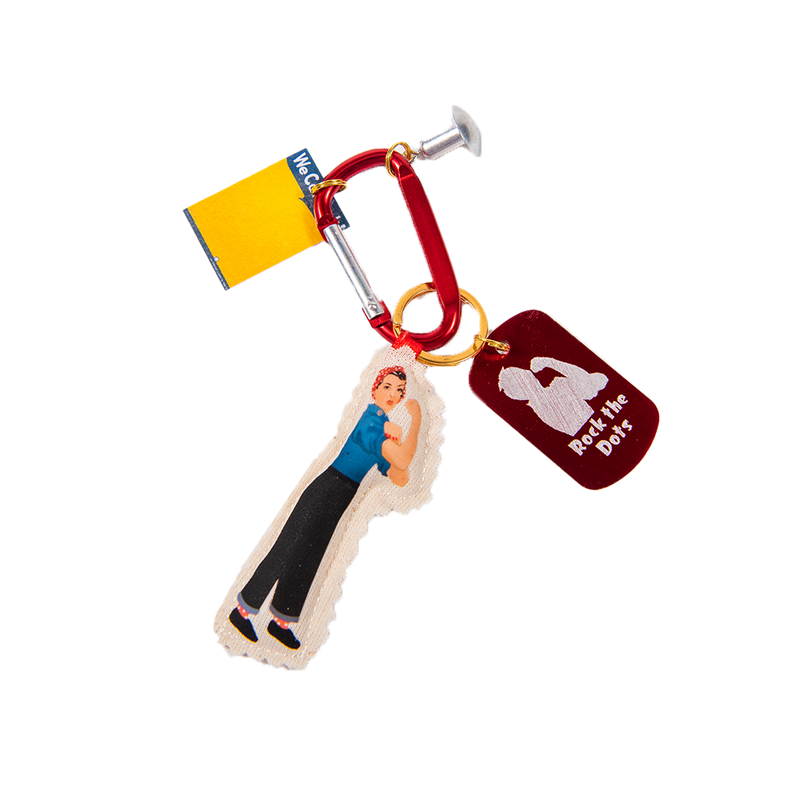 Rosie The Riveter Keychain With Charms