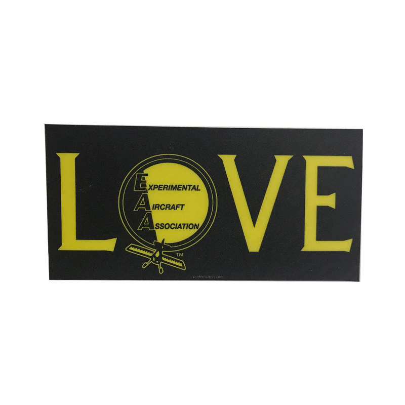 EAA Heritage LOVE Large Decal in Black and Yellow