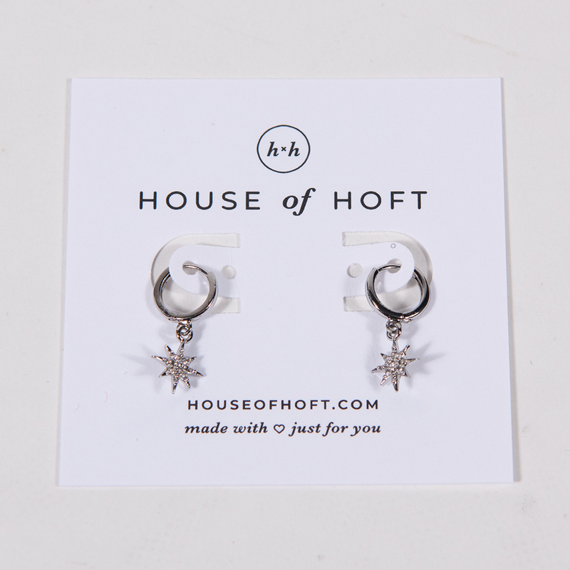 House of Hoft Silver Star Huggie Earrings for EAA
