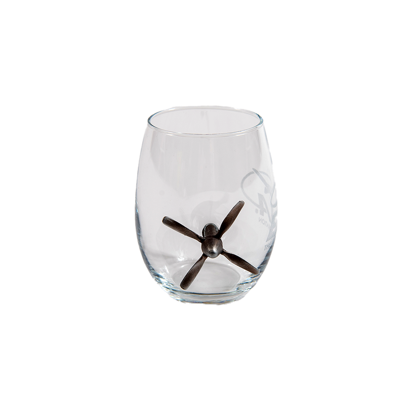 EAA Heritage BenShot Airplane Propeller Wine Glass