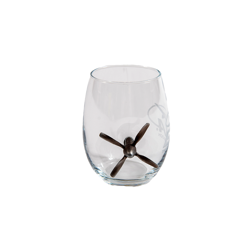 EAA BenShot Airplane Propeller Wine Glass