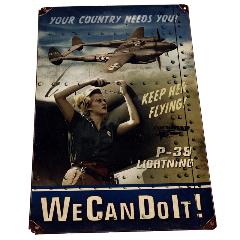 P-38 Rosie the Riveter Sign