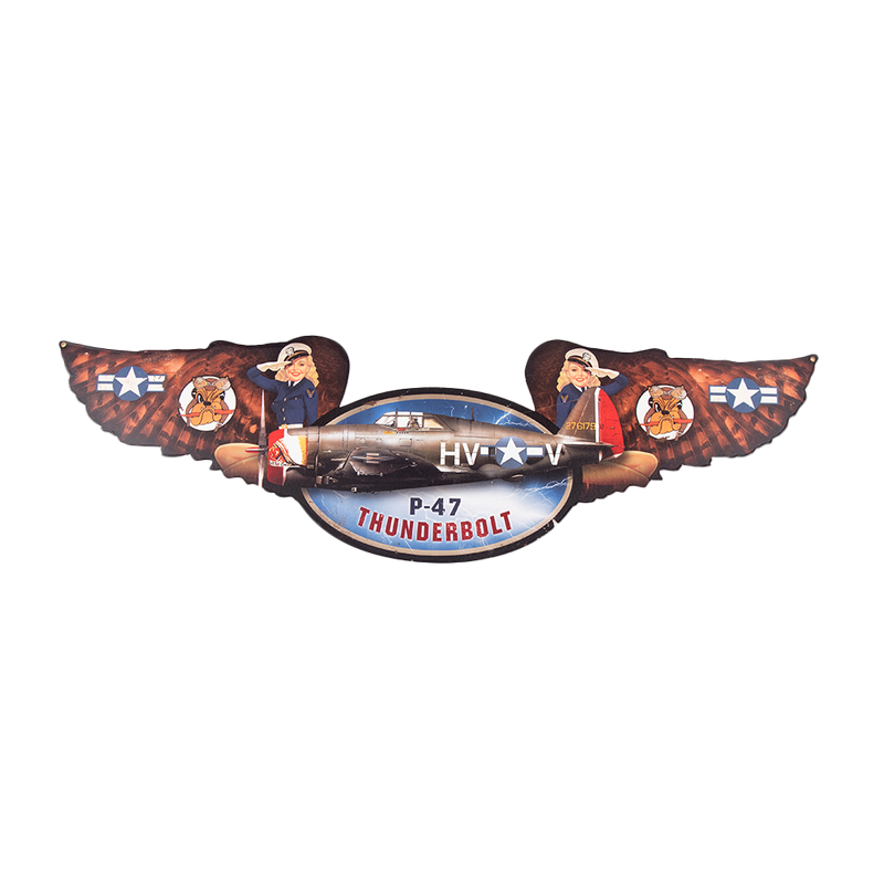 P-47 Thunderbolt Wings Metal Sign